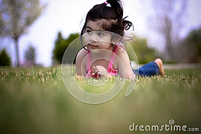 Child enjoying spring Stock Photo