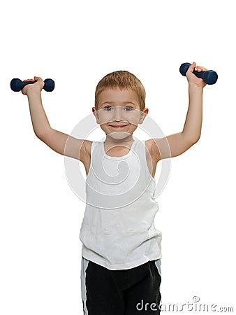 Child exercising Stock Photo