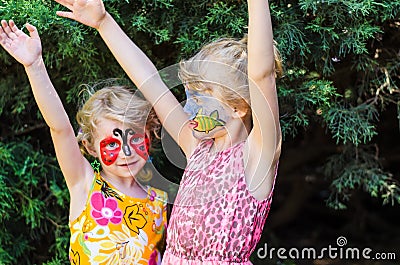 Child with face painting Stock Photo