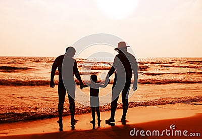 Child with father and grandfathe Stock Photo