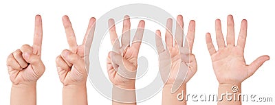 Child finger numbers Stock Photo