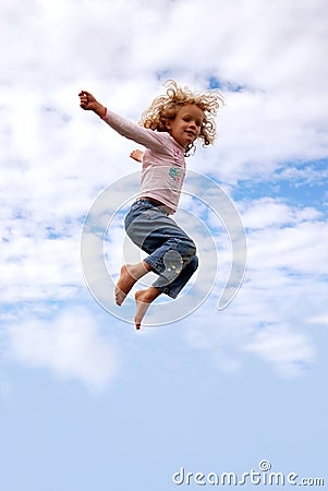 Child flying Stock Photo