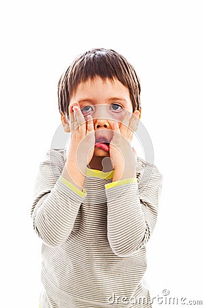 Child fooling around Stock Photo