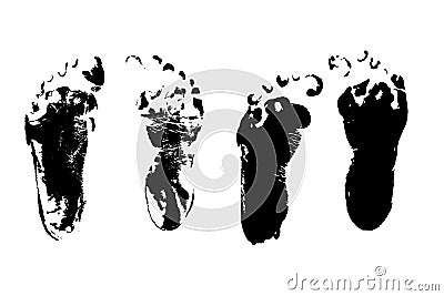 Child foot prints Vector Illustration