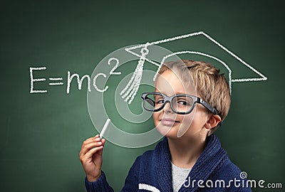 Child genius in education Stock Photo