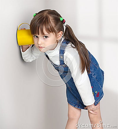 Child girl overhear Stock Photo