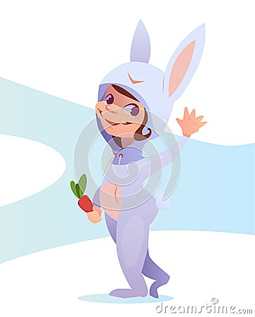 Child in halloween costume vector Vector Illustration