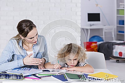 Child having problem with concentration Stock Photo