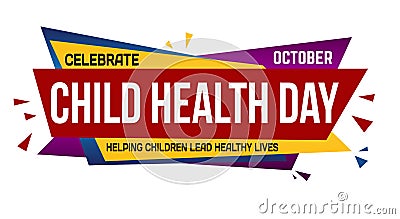 Child health day banner design Vector Illustration