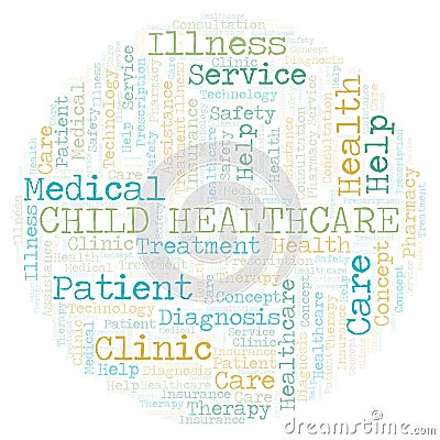 Child Healthcare word cloud Stock Photo