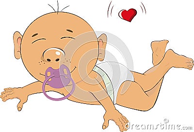 The child heart and a dummy Vector Illustration