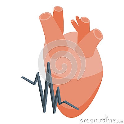 Child heart palpitation icon isometric vector. Attack health Vector Illustration