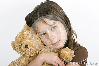 Child and her Teddybear Stock Photo