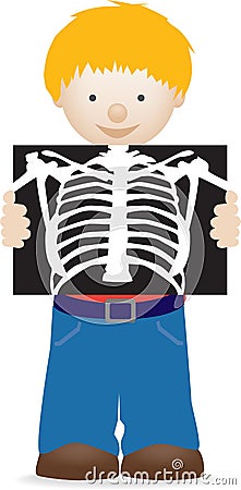 Child holding an xray Vector Illustration