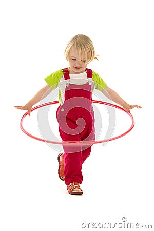 Child with hula hoop Stock Photo