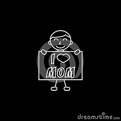 Child, I love mom Vector Illustration