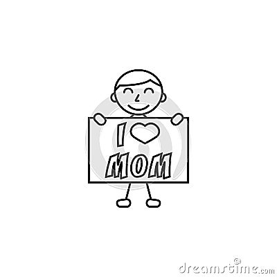 Child, I love mom Vector Illustration