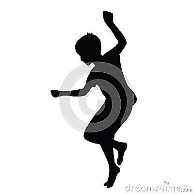 A child jumping body silhouette vector Vector Illustration