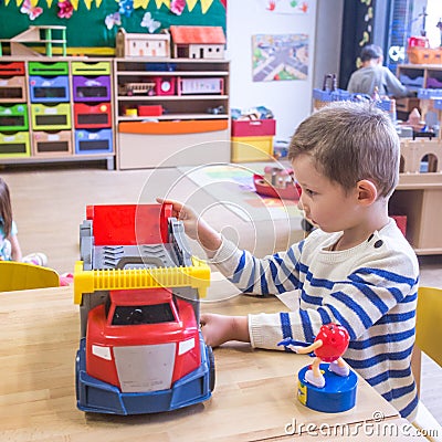 Child in kindergarden Stock Photo