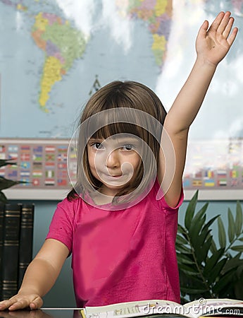 Child learning in classroom Stock Photo