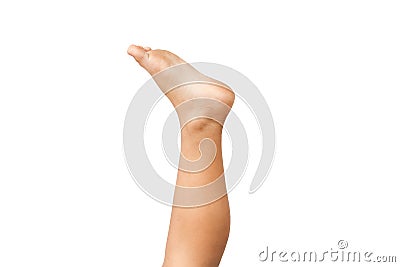 Child leg isolated on white Stock Photo