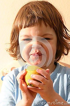 Child and lemons Stock Photo