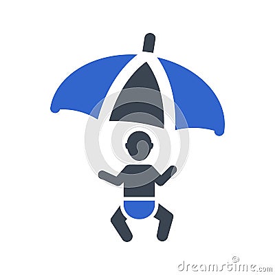 Child life insurance icon Vector Illustration