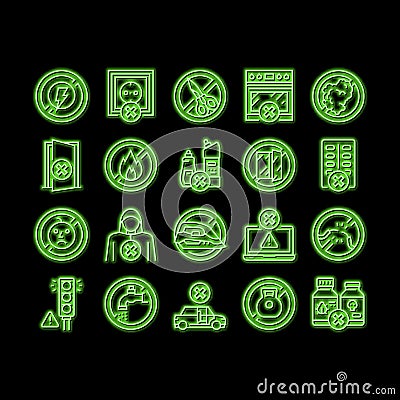 Child Life Safety neon glow icon illustration Vector Illustration