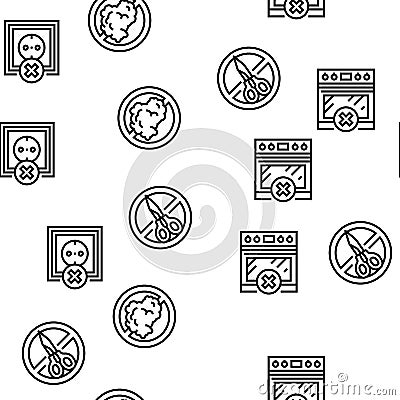 Child Life Safety Vector Seamless Pattern Vector Illustration