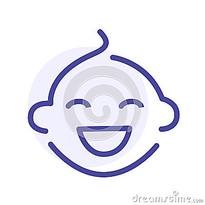 Child line icon, baby human vector sign Vector Illustration