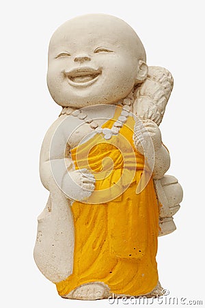 Child Monk Statue Stock Photo