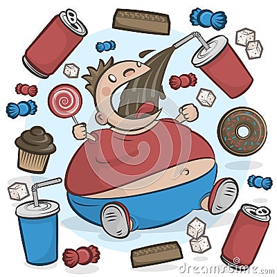 Child Obesity Graphic Stock Photo