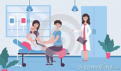 Child Oncologist Appointment Composition Vector Illustration
