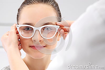 Child an ophthalmologist Stock Photo