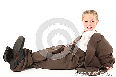 Child in Oversized Suit Stock Photo