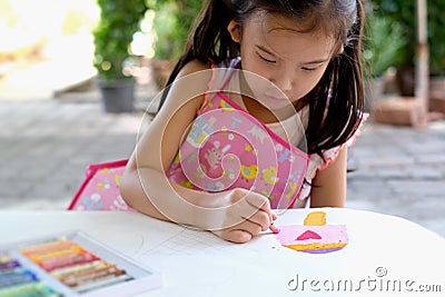 Child painting Stock Photo