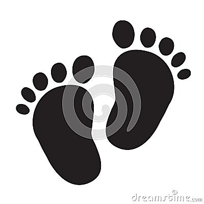 Child pair of footprint icon on white background. flat style. child footprint icon for your web site design, logo, app, UI. baby` Stock Photo