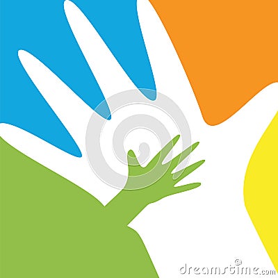 Child and parent hands Vector Illustration