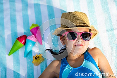 Child Person In Sunglasses Stock Photo