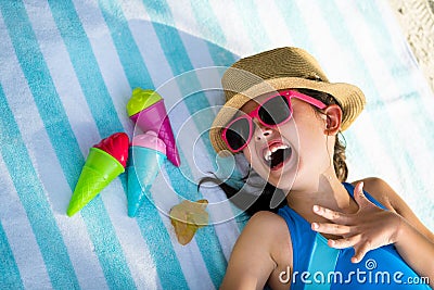 Child Person In Sunglasses Stock Photo