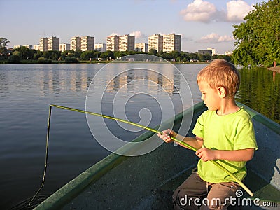 Child play fisher Stock Photo