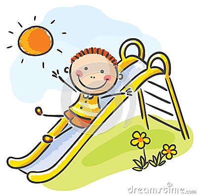 Child at the playground Vector Illustration