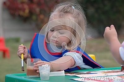 Child at playschool Stock Photo