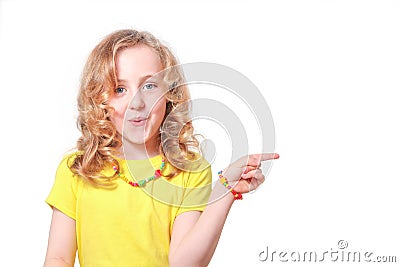 child pointing Stock Photo