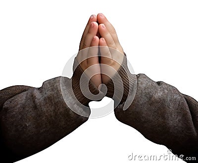 child praying. isolated transparent PNG Stock Photo