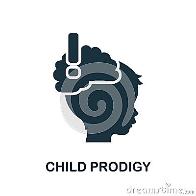 Child Prodigy icon. Simple element from child development collection. Creative Child Prodigy icon for web design, templates, Cartoon Illustration