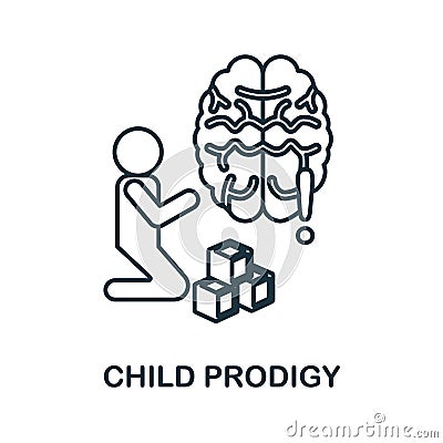 Child Prodigy line icon. Monochrome simple Child Prodigy outline icon for templates, web design and infographics Vector Illustration