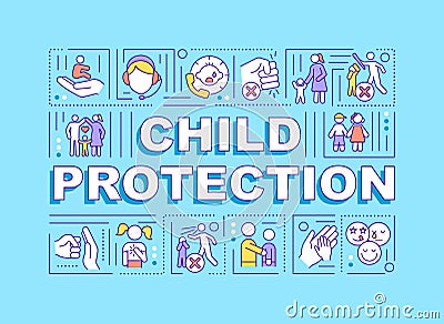 Child protection word concepts banner Vector Illustration