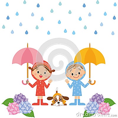 child and rain outfit Vector Illustration