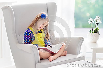 Child reading book. Kids read books. Stock Photo